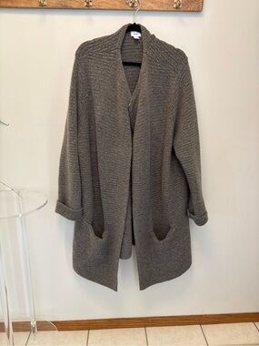Old Navy Taupe Open-Front Knit Cardigan